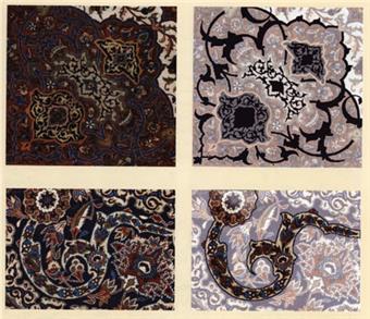 آرایه‌های فرش‌های شهری -  تصاویر چند نوع آرایه اسلیمی در فرش
